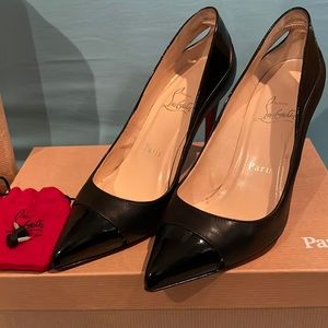 100% authentic Christian Louboutin. Duvette 85 Nappa/patent calf.